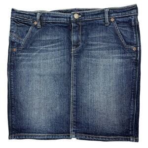 Ruehl 925 Abercrombie Y2K Low-Rise Mini Jean Skirt Sz 27" Dark Wash Grunge Punk